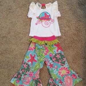 Mud Pie Girls Ruffle Jeans